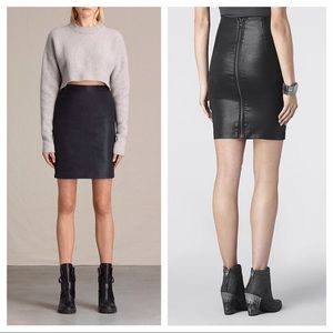 NWT ALL SAINTS metal pencil skirt US10/UK14